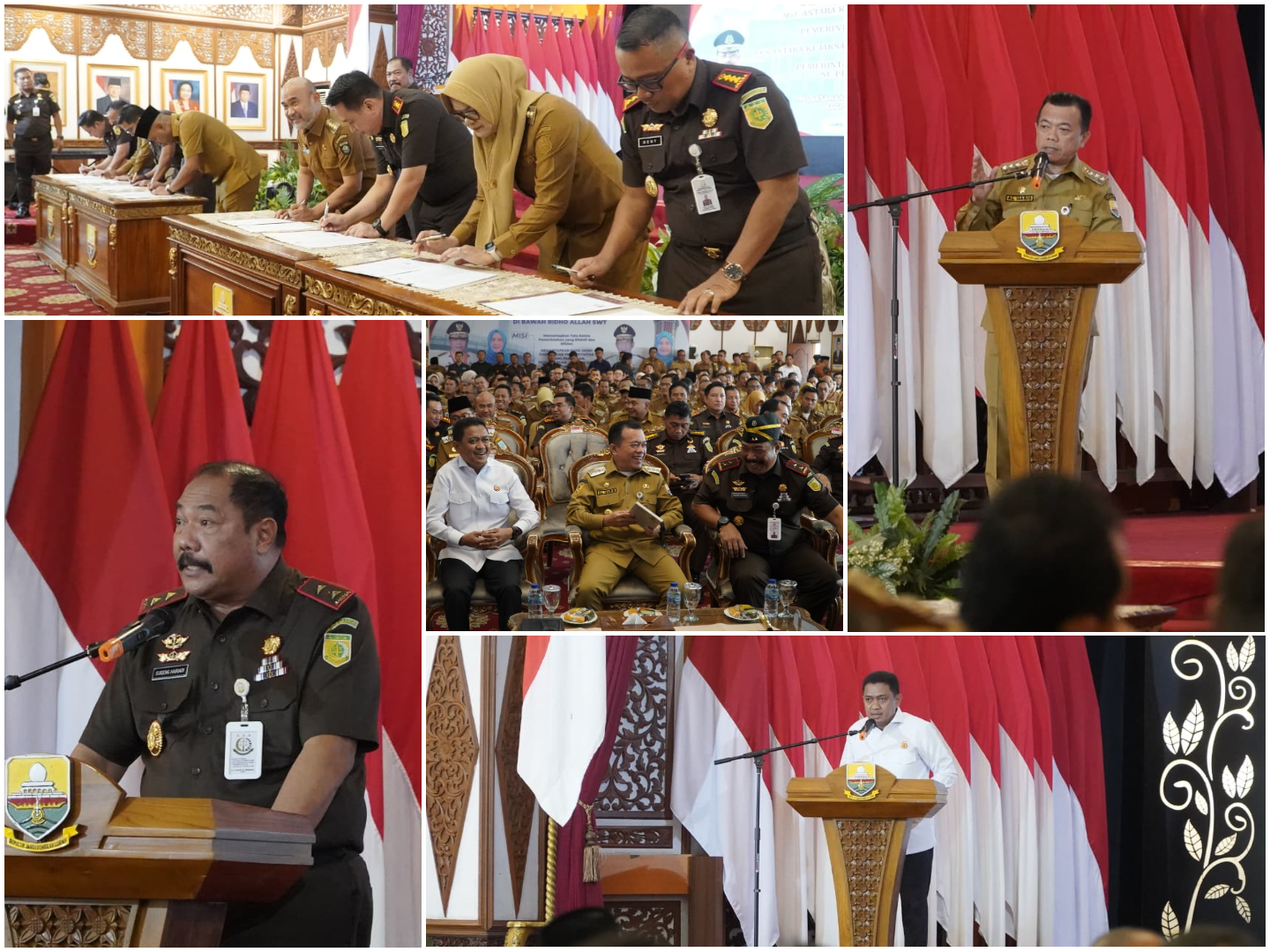 Gubernur Al Haris Bersama Kepala Daerah Se‑Provinsi Jambi dan Kejaksaan Teken MoU Pelaksanaan Pidana Kerja Sosial, Sekaligus Buka Rakor Camat