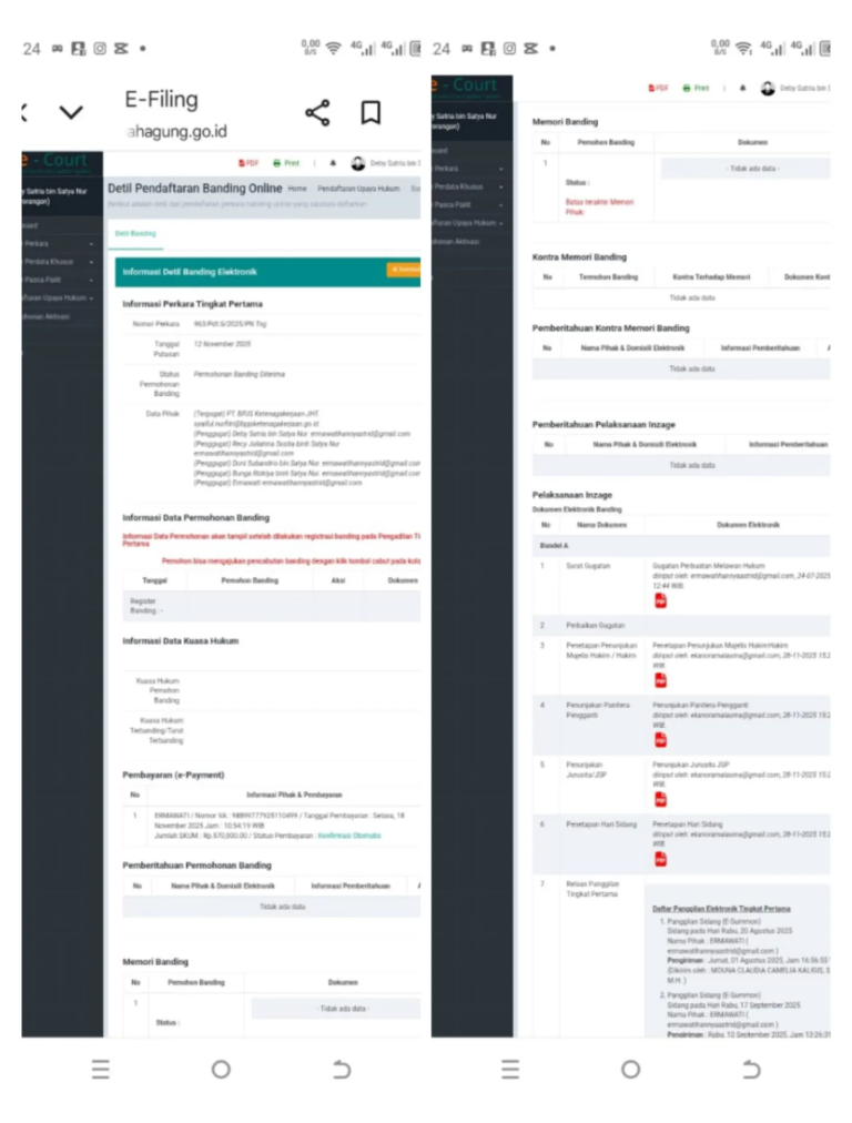 Memori Banding Tak Kunjung Terunggah di e-Court, Pemohon Pertanyakan Transparansi Peradilan