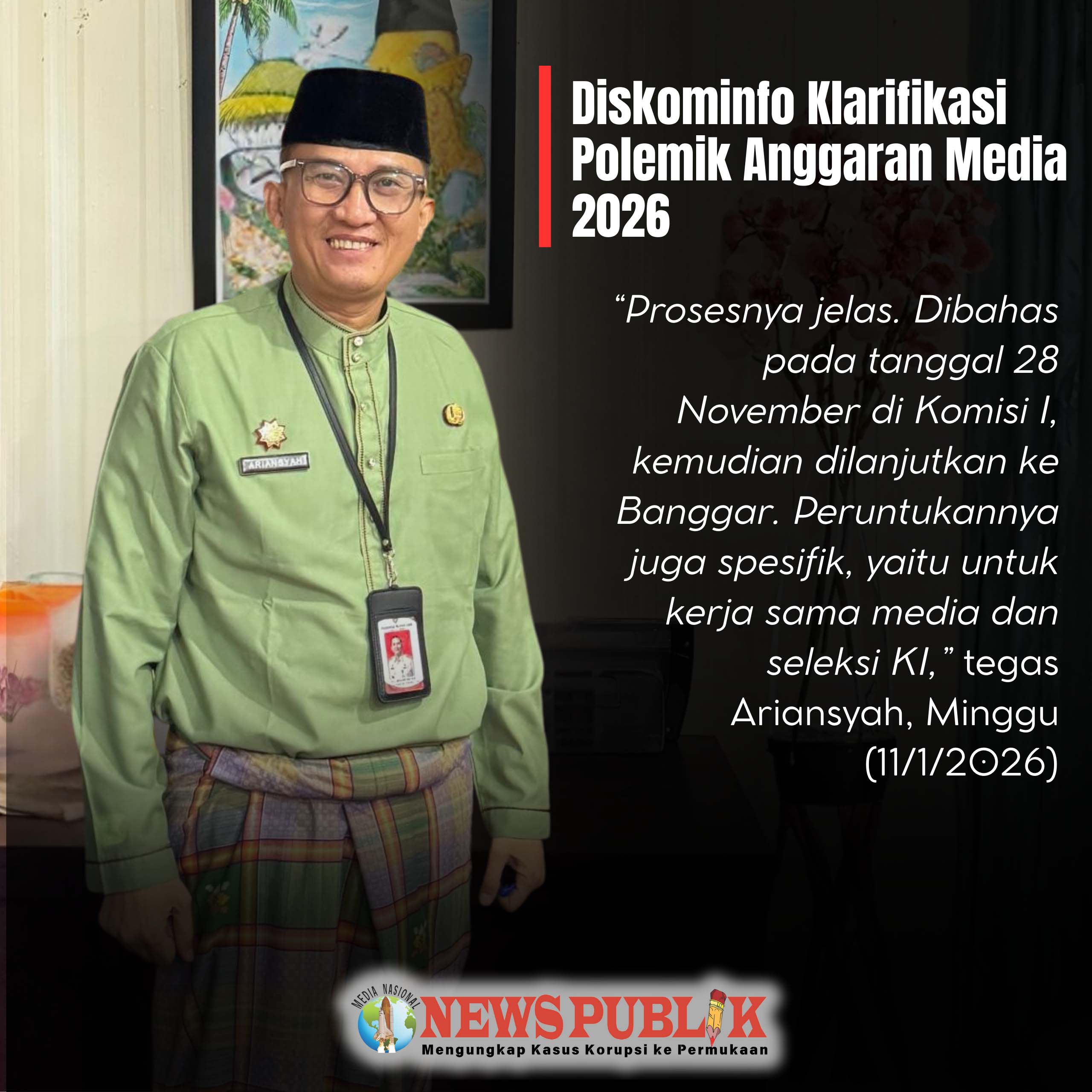 Diskominfo Klarifikasi Polemik Anggaran Media 2026: Usulan Rp3,6 Miliar Sudah Melalui Pembahasan Komisi I