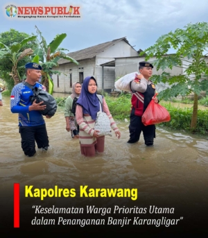 Kapolres Karawang: Keselamatan Warga Prioritas Utama dalam Penanganan Banjir Karangligar