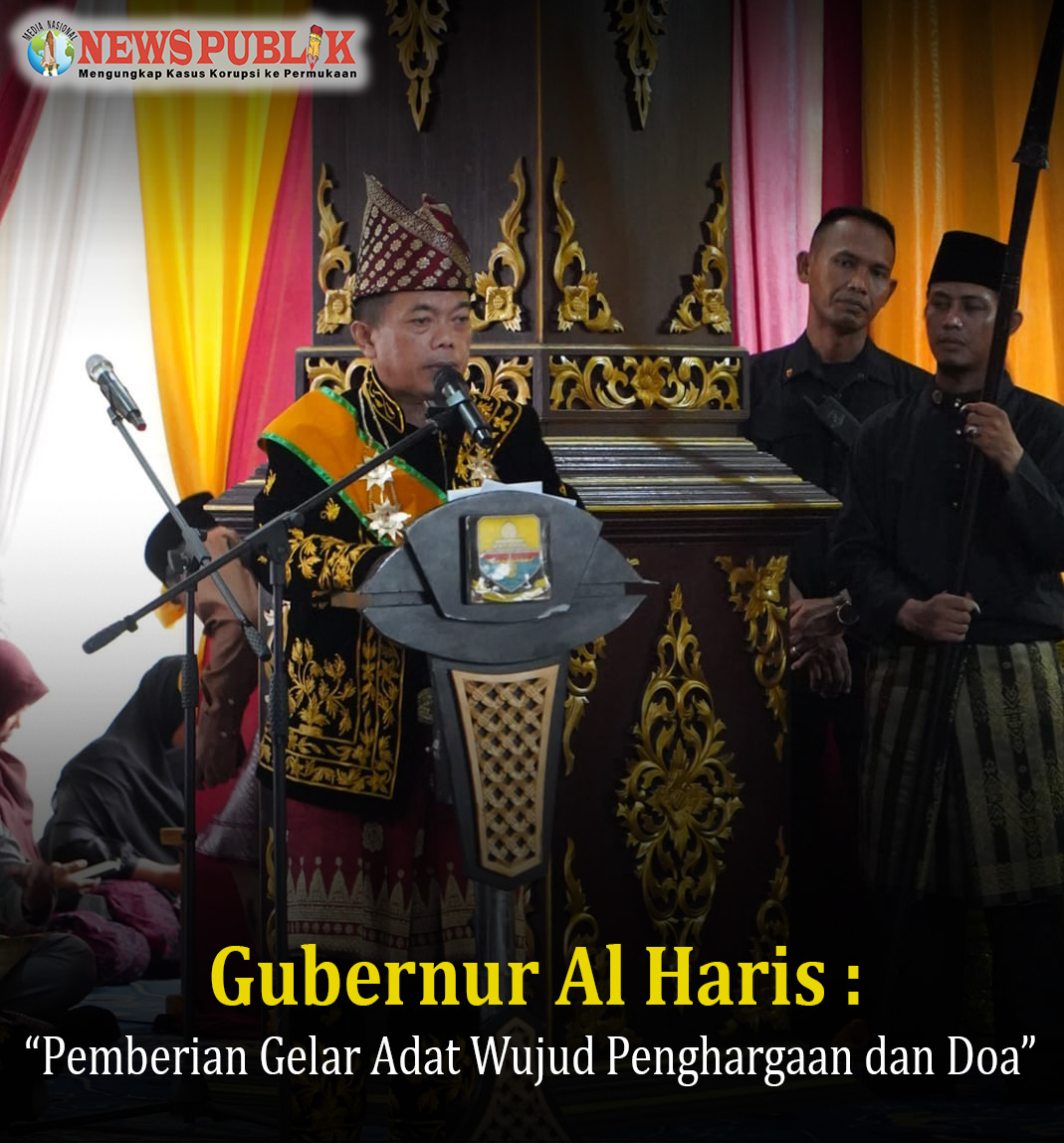 Gubernur Al Haris: Pemberian Gelar Adat Wujud Penghargaan dan Doa