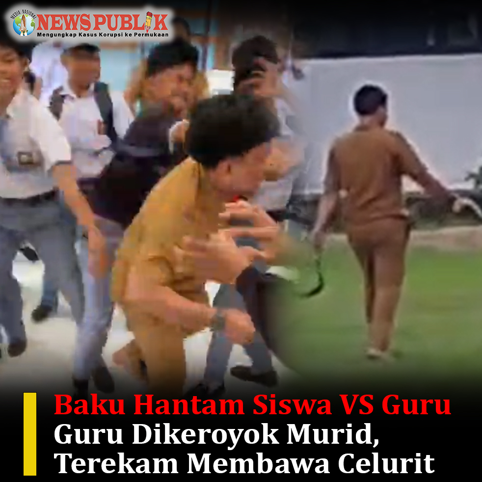 Viral Baku Hantam Siswa VS Guru di Tanjabtim, Guru Dikeroyok Murid dan Terekam Membawa Celurit