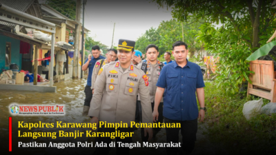 Kapolres Karawang Pimpin Pemantauan Langsung Banjir Karangligar, Pastikan Anggota Polri Ada di Tengah Masyarakat