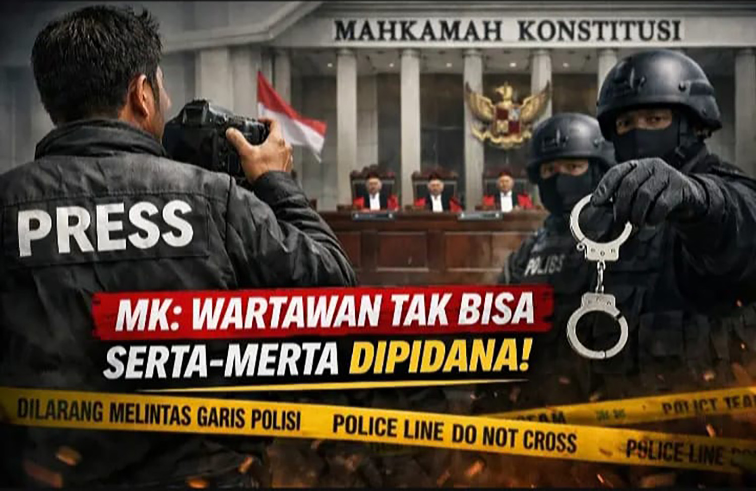 MK Tutup Pintu Kriminalisasi PERS, Wartawan Tak Bisa Serta - Merta Dipidana MK Tutup Pintu Kriminalisasi PERS, Wartawan Tak Bisa Serta - Merta Dipidana