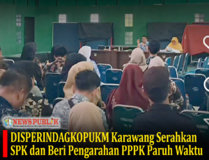 DISPERINDAGKOPUKM Karawang Serahkan SPK dan Beri Pengarahan PPPK Paruh Waktu