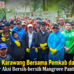 Polres Karawang Bersama Pemkab dan TNI Gelar Gebyar Aksi Bersih-bersih Mangrove Pantai Tangkolak