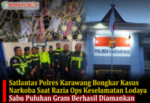 Satlantas Polres Karawang Bongkar Kasus Narkoba Saat Razia Ops Keselamatan Lodaya, Sabu Puluhan Gram berhasil diamankan.