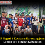SMP Negeri 4 Kotabaru Karawang Juara 3 Lomba Voli Tingkat Kabupaten