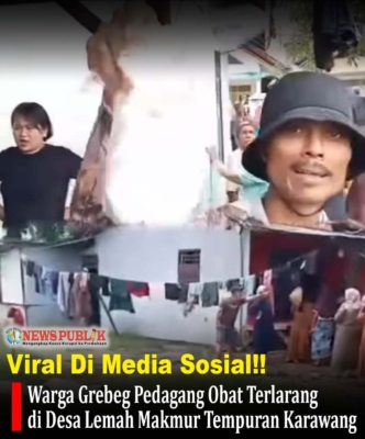 Viral Di Media Sosial!! Warga Grebeg Pedagang Obat Terlarang di Desa Lemah Makmur Tempuran Karawang