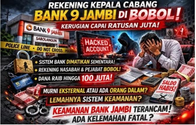 Sistem Pengamanan Bank 9 Jambi Dipertanyakan! Viral Dugaan Rekening Kacab Sarolangun Dibobol, Kerugian Capai Ratusan Juta