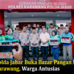 Kapolda Jabar Buka Bazar Pangan Murah di Karawang, Warga Antusias