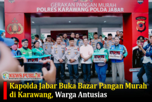 Kapolda Jabar Buka Bazar Pangan Murah di Karawang, Warga Antusias