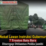 Nekat Lawan Instruksi Gubernur, 7 Tronton Batu Bara Disergap Ditlantas Polda Jambi