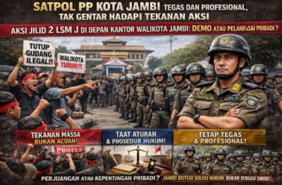 Aksi Jilid 2 LSM J Di Depan Kantor Walikota Jambi: DEMO ATAU PELAMPIASAN PRIBADI?