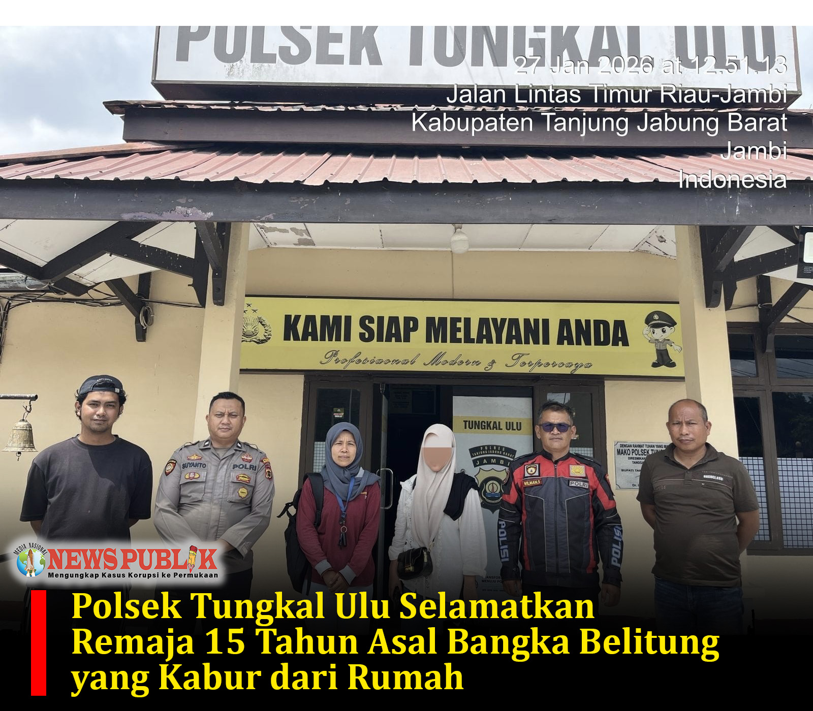 Polsek Tungkal Ulu Selamatkan Remaja 15 Tahun Asal Bangka Belitung yang Kabur dari Rumah