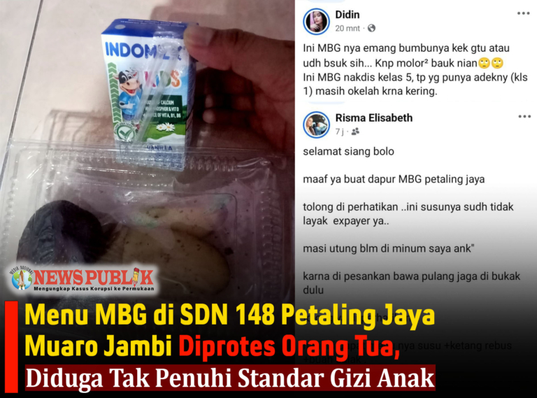 Menu MBG di SDN 148 Petaling Jaya Muaro Jambi Diprotes Orang Tua, Diduga Tak Penuhi Standar Gizi Anak