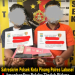 Satreskrim Polsek Kota Pinang Polres Labusel Amankan Dua Pelaku Tindak Pidana Narkotika Jenis Sabu