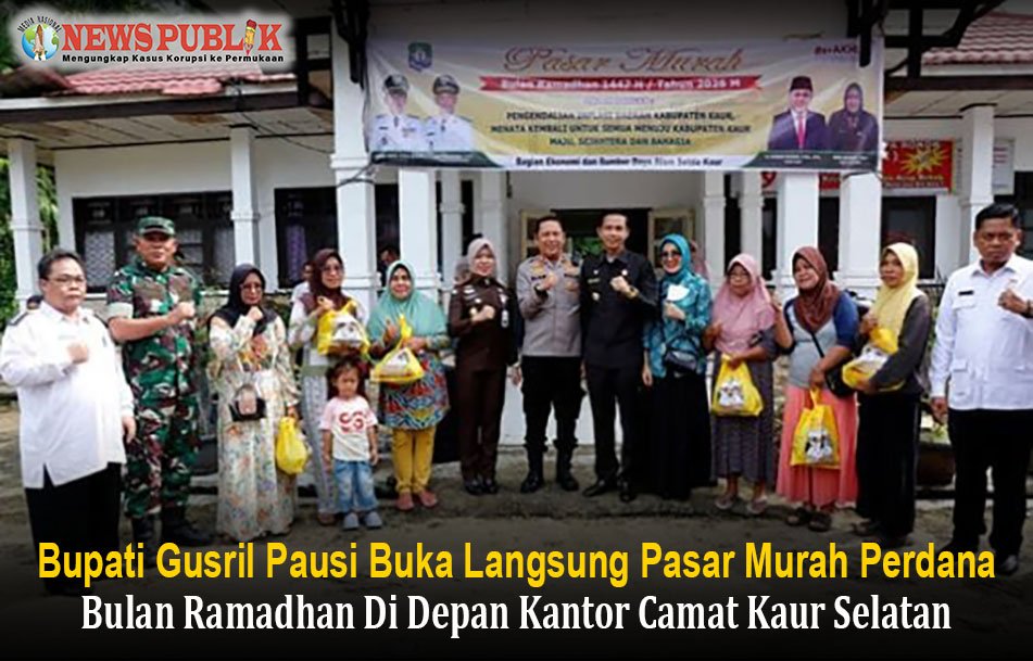 Bupati Gusril Pausi Buka Langsung Pasar Murah Perdana, Bulan Ramadhan Di Depan Kantor Camat Kaur Selatan
