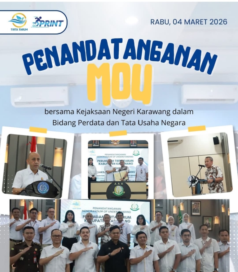 PDAM Bersama Kejari Karawang Teken MoU Penanganan Hukum Perdata dan TUN