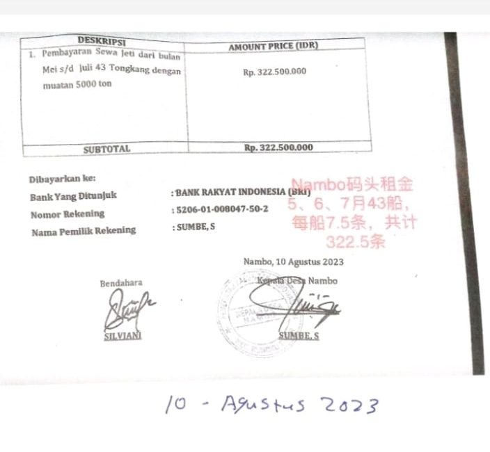 KASUS DUGAAN DANA JETTY DESA NAMBO: Rp1,55 Miliar Disorot, Proses Hukum Makin Terang KASUS DUGAAN DANA JETTY DESA NAMBO