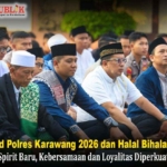Sholat Ied Polres Karawang berjamaah dan halal bihalal personel