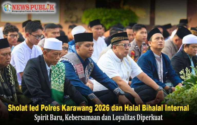 Sholat Ied Polres Karawang berjamaah dan halal bihalal personel