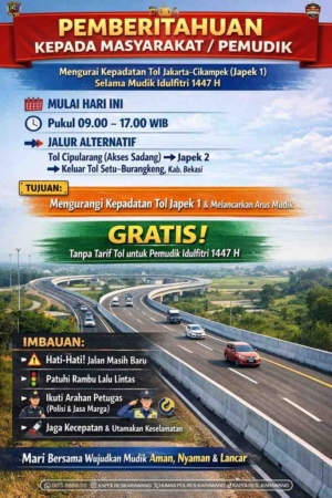 Akses Sadang Japek 2 dibuka untuk pemudik Idulfitri 1447 H