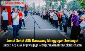 Jumat Sehat ASN Karawang Menggugah Semangat, Bupati Aep Ajak Pegawai Jaga Kebugaran dan Rutin Cek Kesehatan