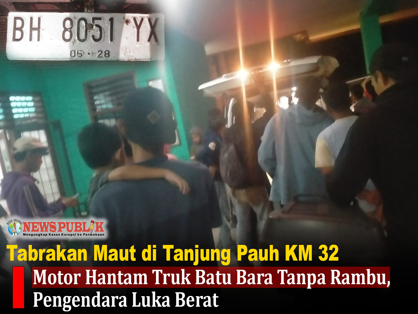 Tabrakan Maut di Tanjung Pauh KM 32: Motor Hantam Truk Batu Bara Tanpa Rambu, Pengendara Luka Berat