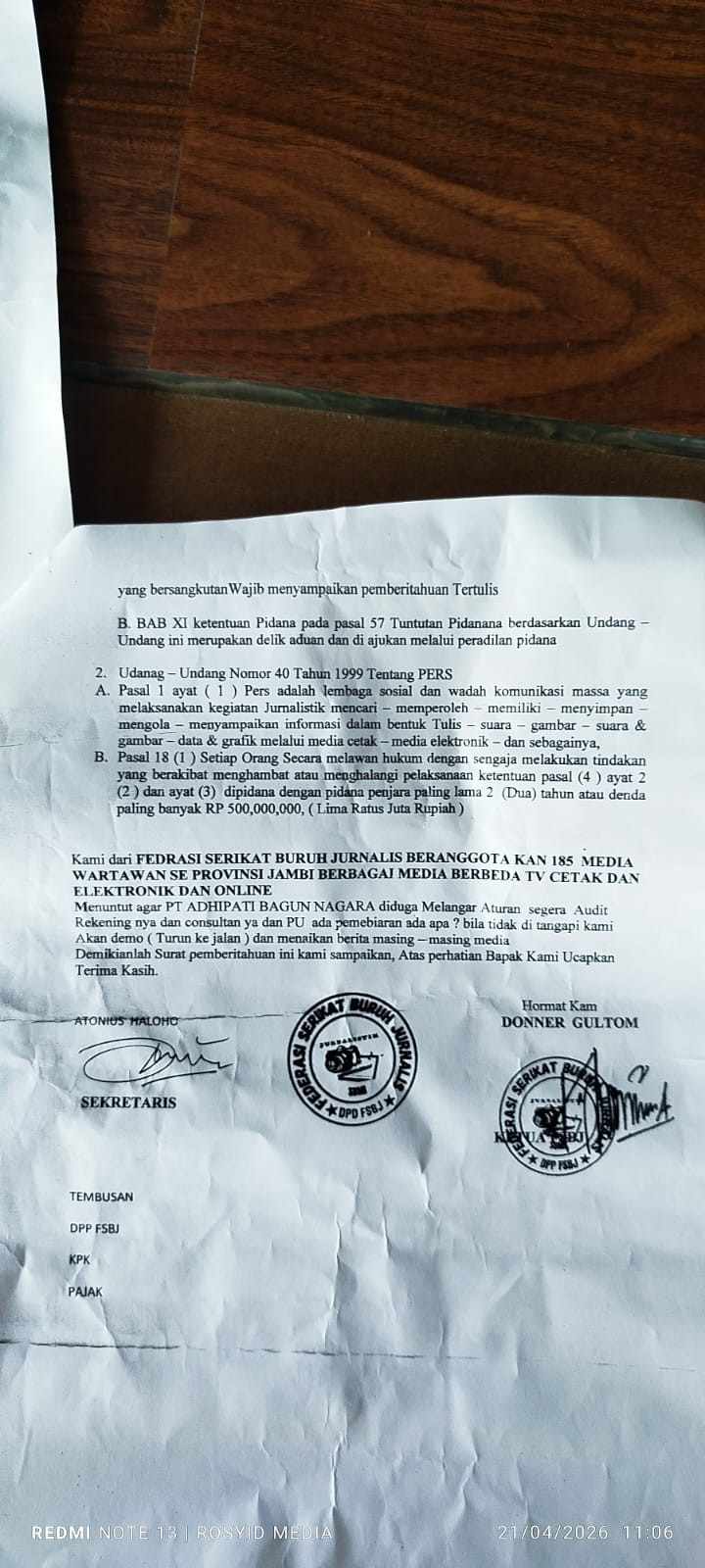 Terbongkar! Aksi FSBJ di BPK Jambi Soroti Dugaan Kejanggalan Proyek Batching Plant Rp15,5 Miliar