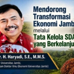 Prof Dr H Haryadi saat memberikan pandangan terkait transformasi ekonomi dan tata kelola SDA di Provinsi Jambi.