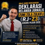 AWaSi Jambi bentuk Relawan Jurnalis, Zumi Zola Zulkifli Siap Dideklarasikan Menuju Pilgub Jambi 2029