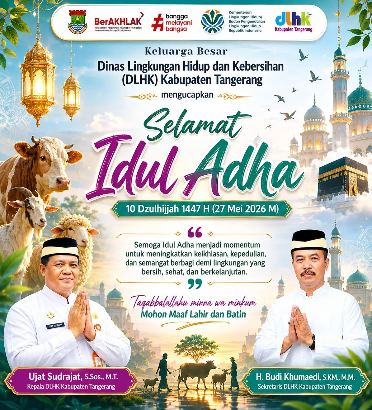 Ucapan Idul Adha Dinas Lingkungan Hidup dan Kebersihan (DLHK) Kabupaten Tangerang