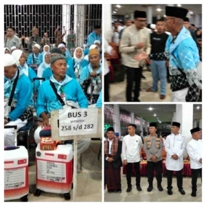 Haru dan Khidmat! 147 Jemaah Haji Labusel Kloter 10 Dilepas Bupati Fery Sahputra