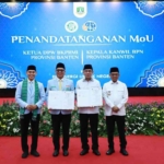Penandatanganan kerja sama BPN Banten dan BKPRMI terkait sertifikasi tanah wakaf