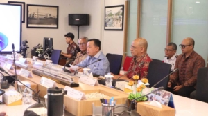 Gubernur Jambi Al Haris saat audiensi dengan Direktorat Jenderal Perkeretaapian Kementerian Perhubungan di Jakarta.