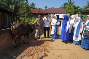 Hj Hesti Haris serahkan sapi kurban di Desa Tangkit