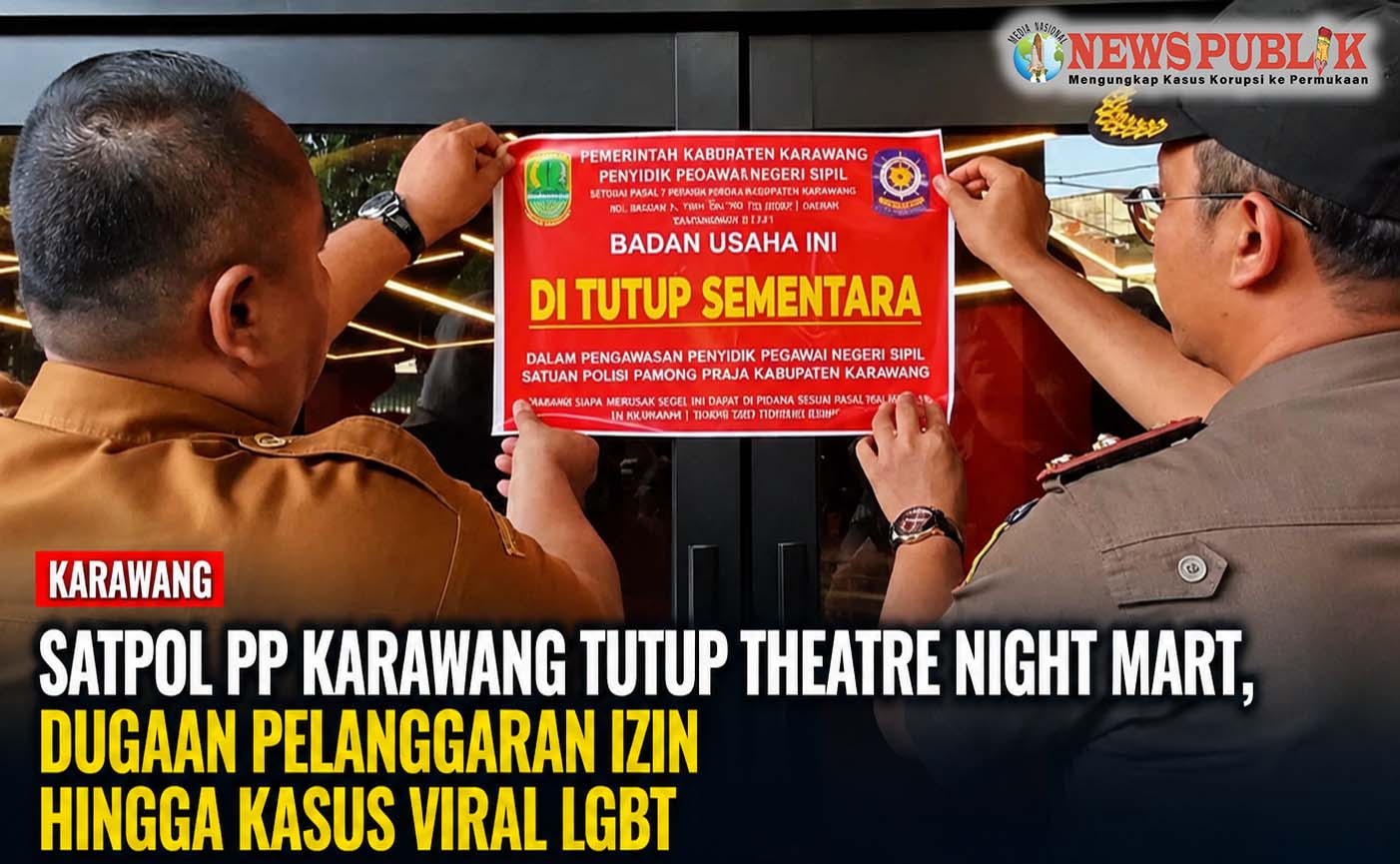 Theatre Night Mart Karawang ditutup sementara oleh Satpol PP Karawang - News Publik