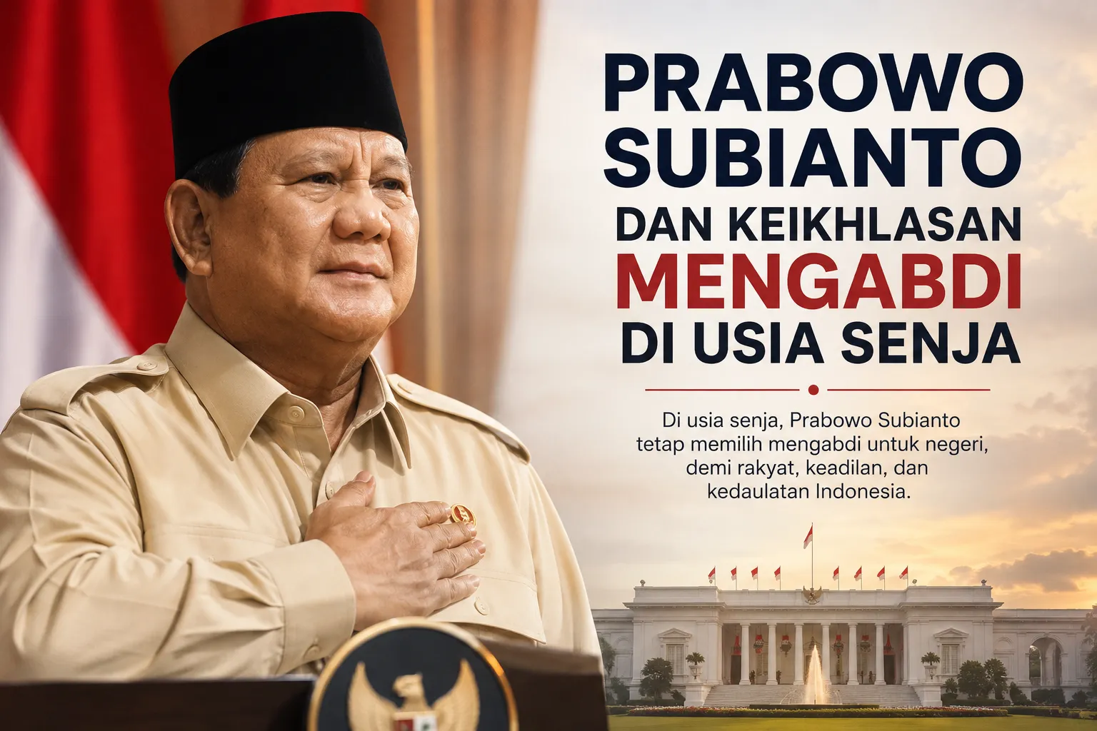 Prabowo Subianto dan Keikhlasan Mengabdi di Usia Senja Prabowo Subianto