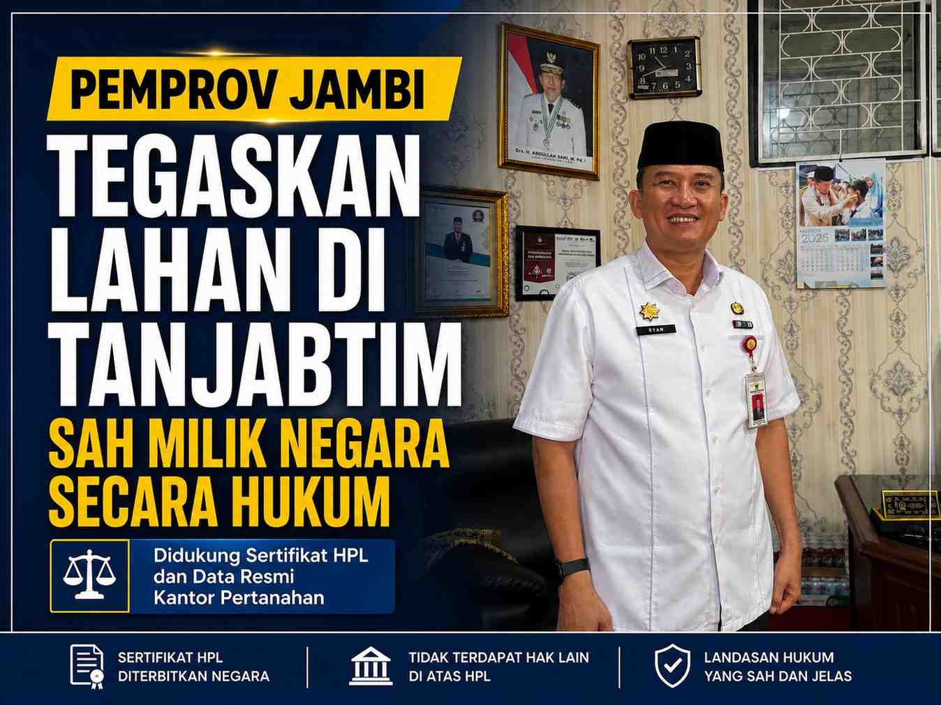 Pemprov Jambi Tegaskan Lahan di Tanjabtim Sah Milik Negara