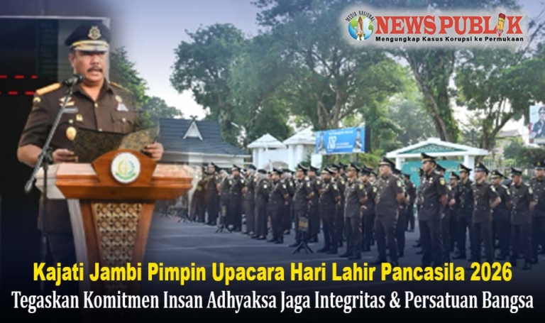 Kajati Jambi Sugeng Hariadi memimpin Upacara Hari Lahir Pancasila 2026.