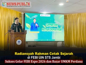Radiansyah Rahman Ketua DEMA FEBI UIN STS Jambi sukses gelar FEBI Expo 2026 - News Publik