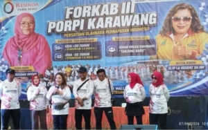 Peserta PORPI Kabupaten Karawang mengikuti kegiatan FORKAB III KORMI di Resinda Park Mall.