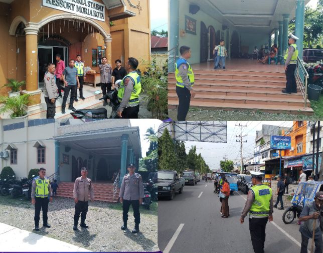 Sat Lantas Polres Langkat Patroli Gereja, Pastikan Ibadah Minggu berlangsung Aman Dan Lancar 