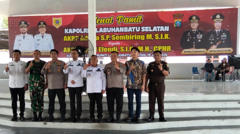 Bupati Fery Sahputra Simatupang dan Wabup Hadiri Pisah Sambut Kapolres Labuhanbatu Selatan