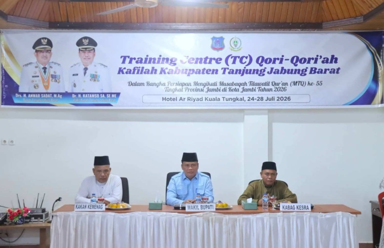 Training Center Kafilah Tanjab Barat Resmi Dibuka, Wabup Katamso Targetkan Prestasi di MTQ ke-55