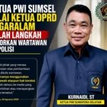 Ketua PWI Sumsel Nilai Ketua DPRD Pagaralam Salah Langkah Laporkan Wartawan ke Polisi