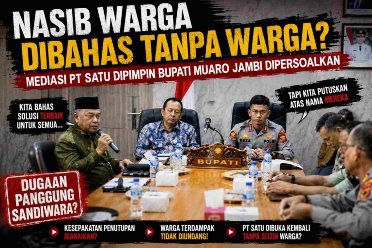 Nasib Warga Dibahas Tanpa Warga? Mediasi PT SATU Dipimpin Bupati Muaro Jambi Dipersoalkan