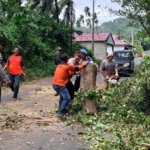 Polsek Sukakarya Bersama BPBD dan Warga Bersihkan Pohon Tumbang Akibat Cuaca Ekstrem | News Publik.perss