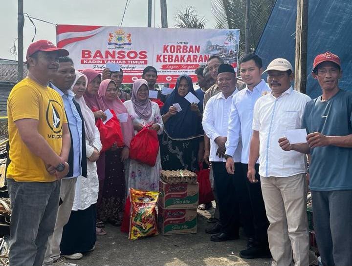 Kadin Tanjab Timur Bergerak, Korban Kebakaran Lagan Tengah Terima Sembako dan Uang Tunai